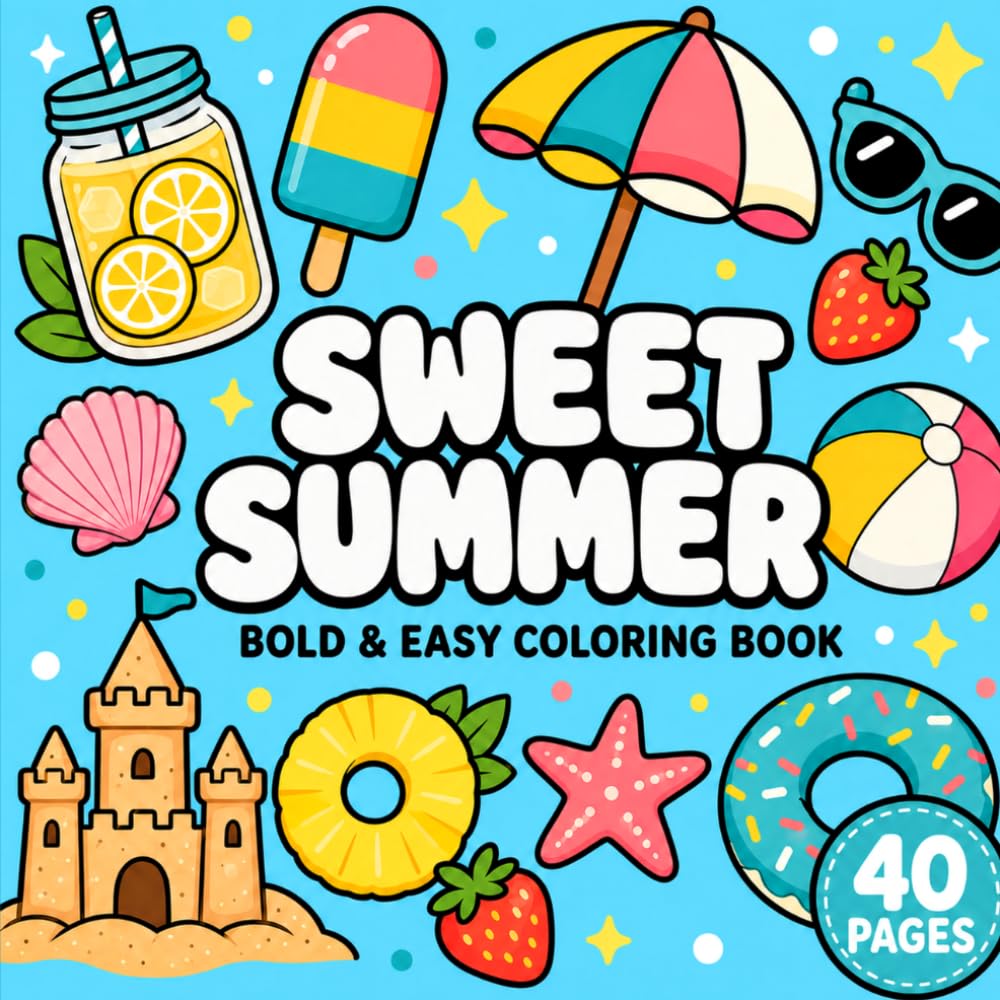 Sweet Summer: Bold & Easy Coloring Book