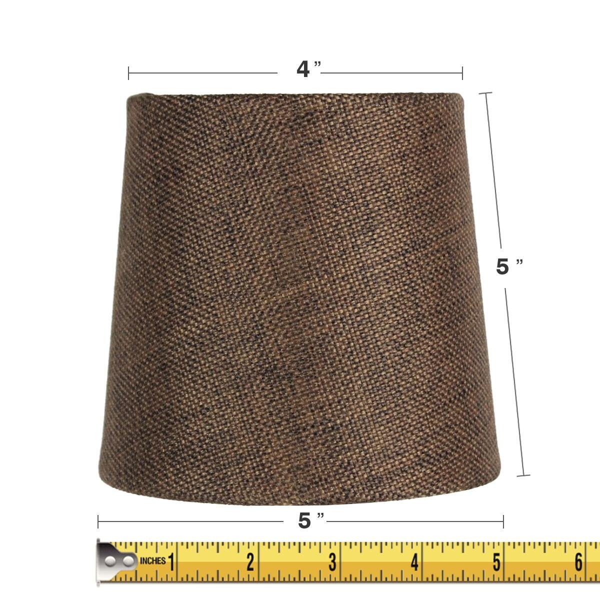 5x6x5 Chocolate Burlap Drum Chandelier Clip-On Lampshade - Perfect for chandeliers, foyer lights, and wall sconces -Small, Brown
