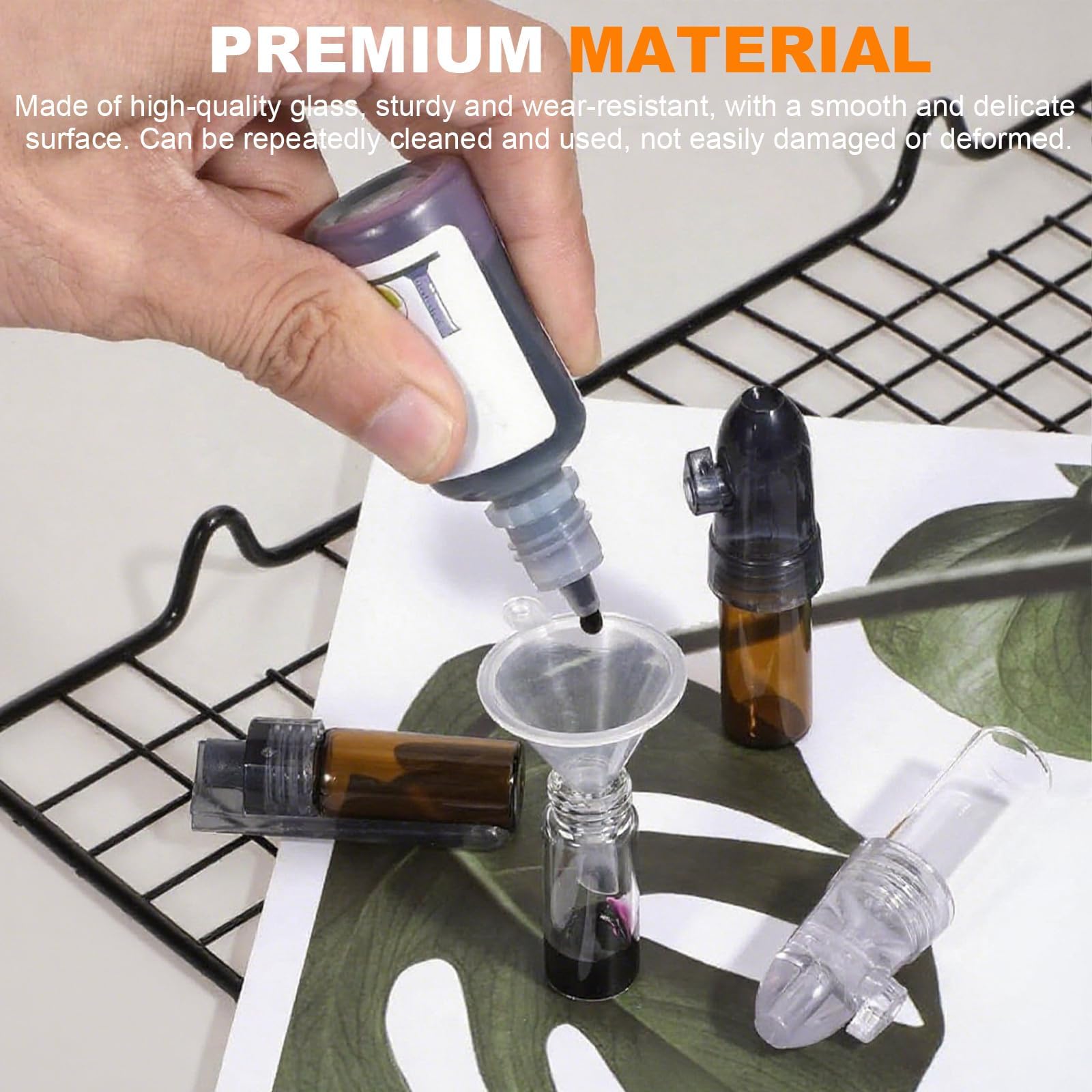 4 Pièces Sniffer Doseur, Couleurs Marron et Blanc Outils pour Épices en Poudre, Spice Bottles, Équipé D'un Petit Entonnoir, Idéal pour les Activités en Plein Air, le Camping et les Voyages