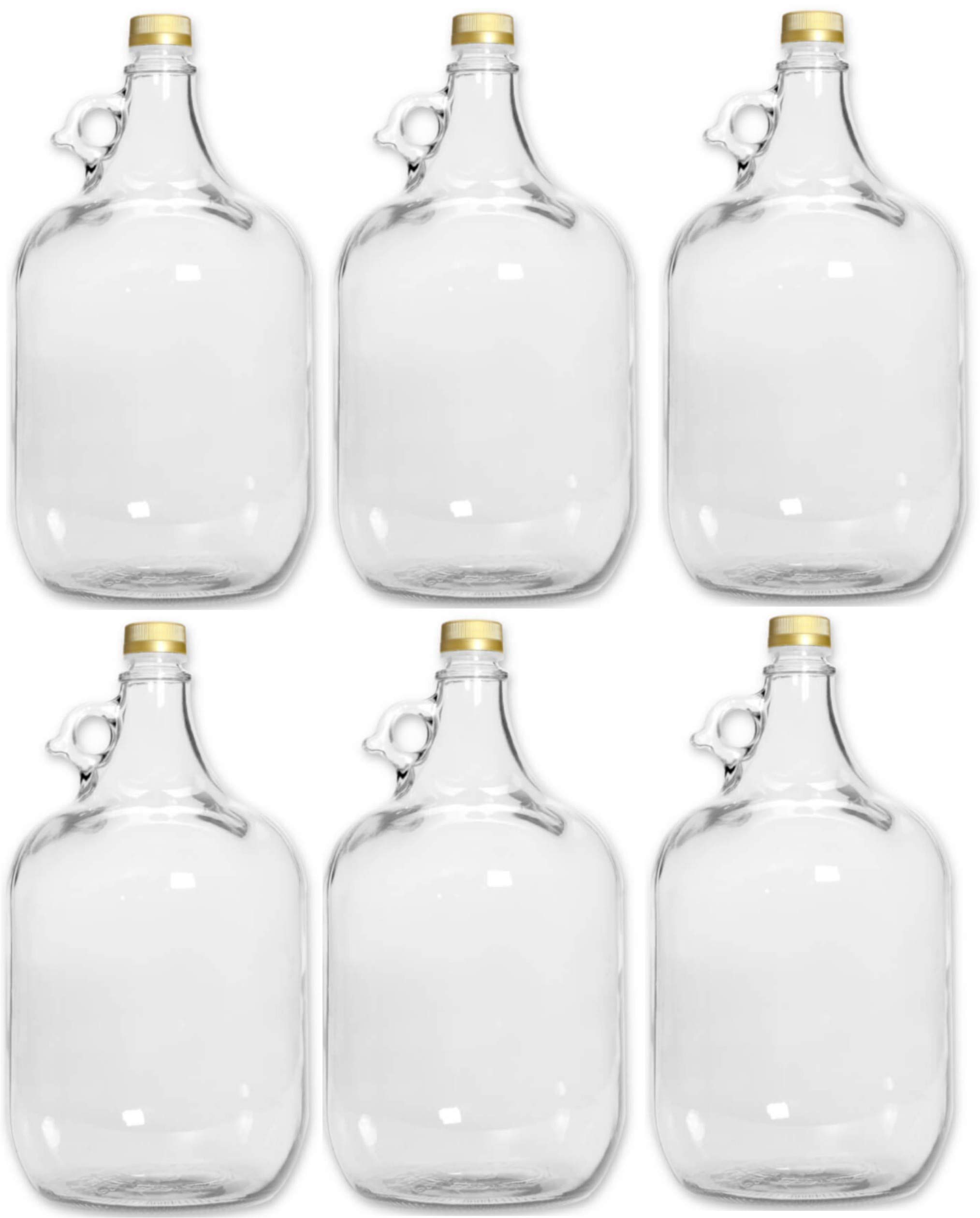 lilawelt24 6 x 5L GLASBALLON Weinballon GÄRBALLON GLASFLASCHE Flasche Gallone Leere Glasflasche zum Befüllen
