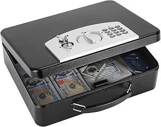 KYODOLED Safe Box with Digital Keypad Lock, Lock Box with Code for Personal Items,