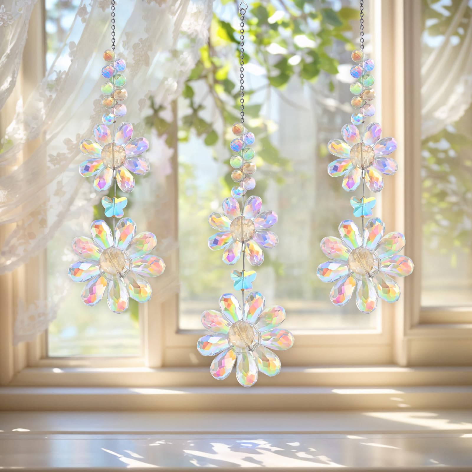 Acchiappasole Cristallo, Pendenti Prismi Cristallo, Suncatcher Ciondoli, Appeso Arcobaleno Prisma Finestra, Ciondolo Ornamento Sfere, per Casa Giardino Finestra