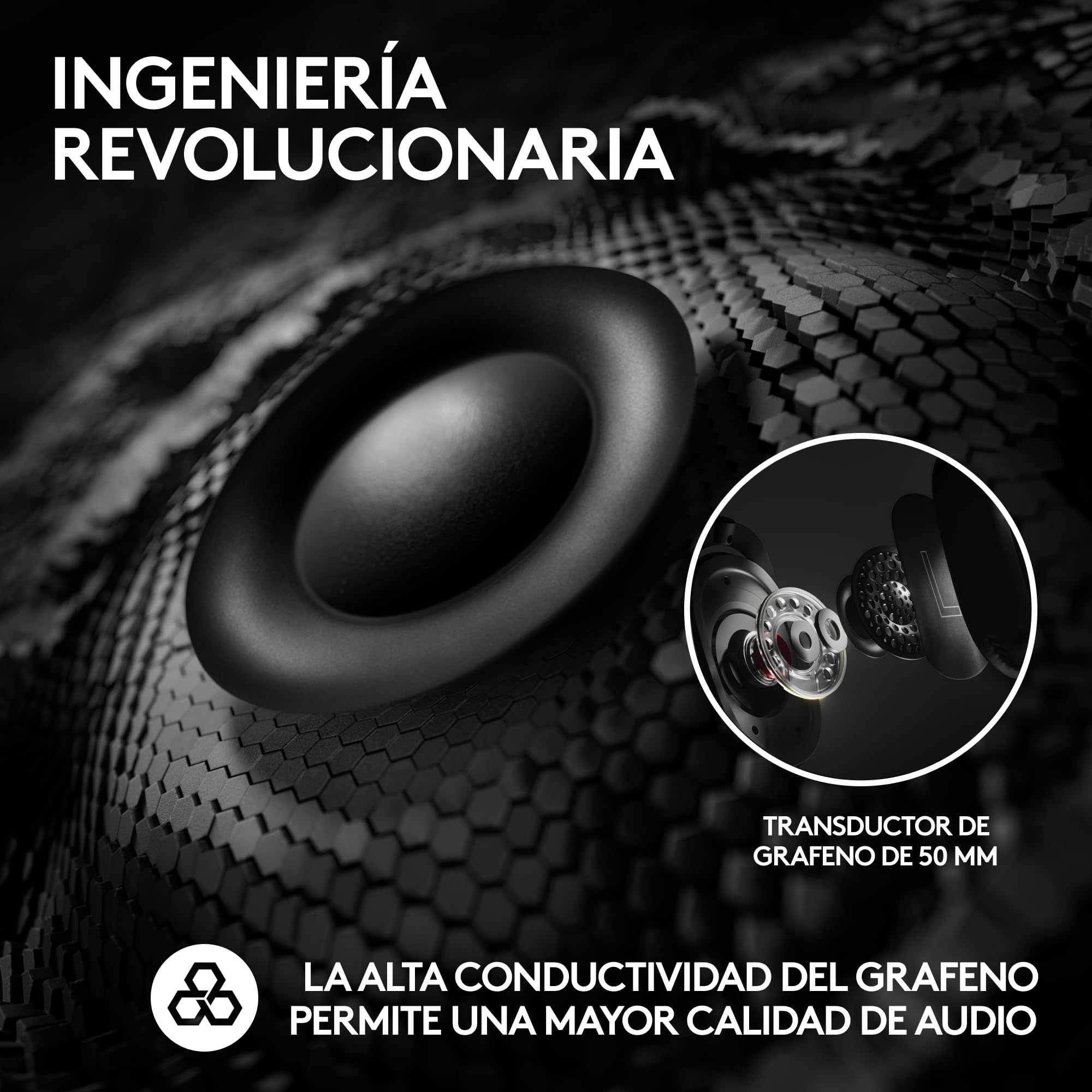 Logitech G PRO X 2 LIGHTSPEED Auriculares gaming inalámbricos, mic. brazo desmont., transductores grafeno 50 mm, DTS:X 2.0-7.1 Surround, Bluetooth/USB/3.5 mm Aux, PC, PS5, PS4, Nintendo Switch - Negro