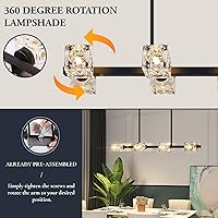 Vista 6 de Black Chandeliers for Dining Room, Modern Crystal Pendant Lights Fixture with Cube Shade, 8-Lights Farmhouse Hanging Dining Light Fixtures Over Negro
