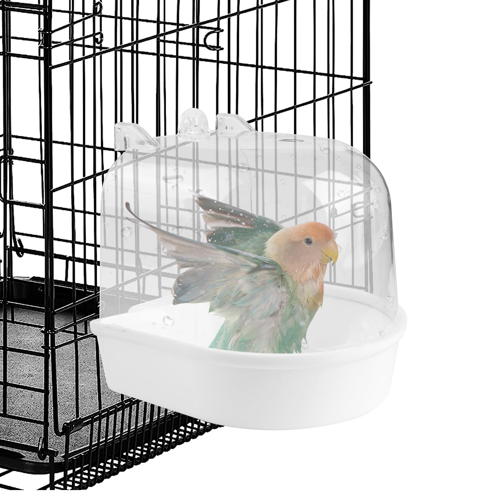 Bain d'oiseau multifonction suspendu : maison de bain pour cage à oiseaux, baignoire pour oiseaux, abreuvoir pour oiseaux, maison bol pour cage, accessoires pour inséparables, perruches,