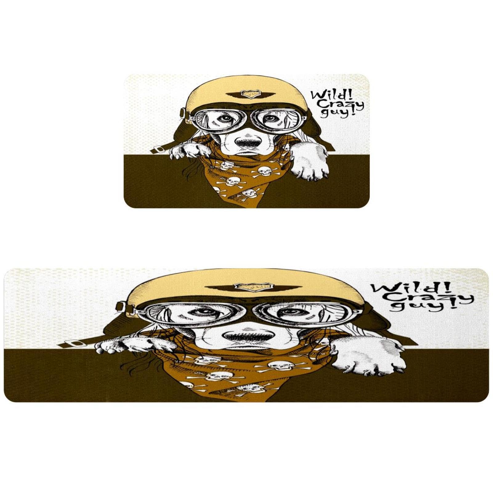 Tapetes de cocina VAPOKF para pasillo y cuarto de lavado con estampado original de bulldog