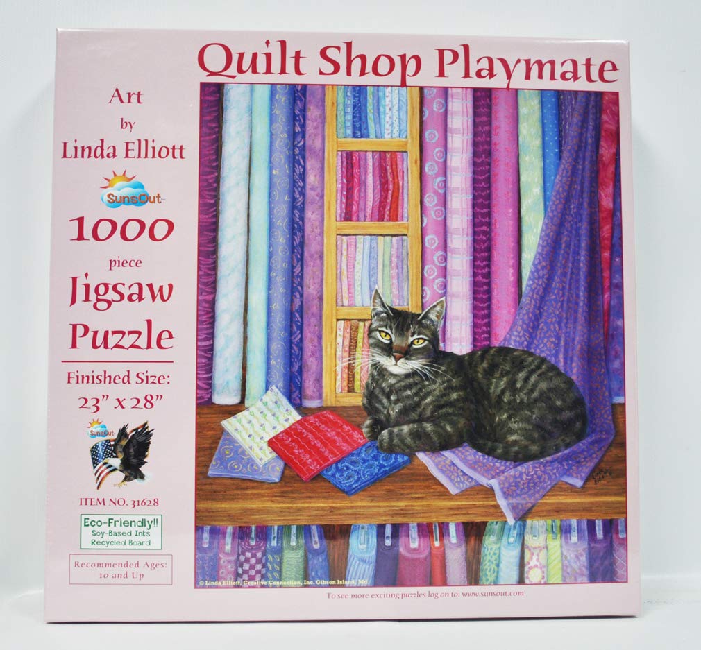 SunsOutJigsaw Puzzle 1000 pieces - Linda Elliott - Quilt Shop Playmate