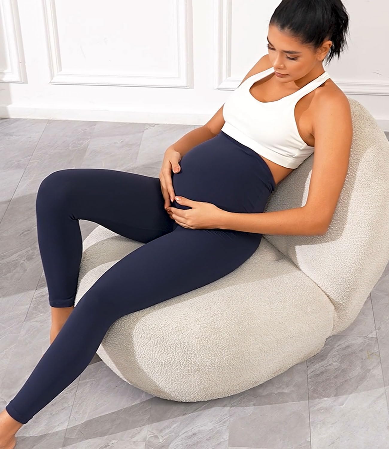 wirarpa Women's Maternity Leggings Over The Belly Pregnancy Yoga Pants Buttery Workout Activewear 25" - Image 3