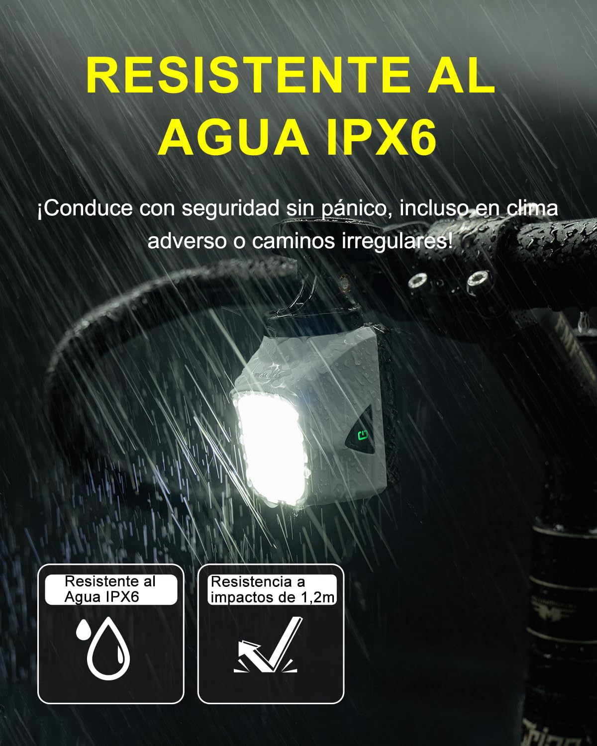 TOWILD DL1700 Luz Delantera para Bicicleta con Mando a Distancia, 1700 Lumen Luces para Bicicleta con Doble Fuente de Luz Alta y Baja, 4000mAh Faro Recargable para Bicicleta Tamaño Compacto