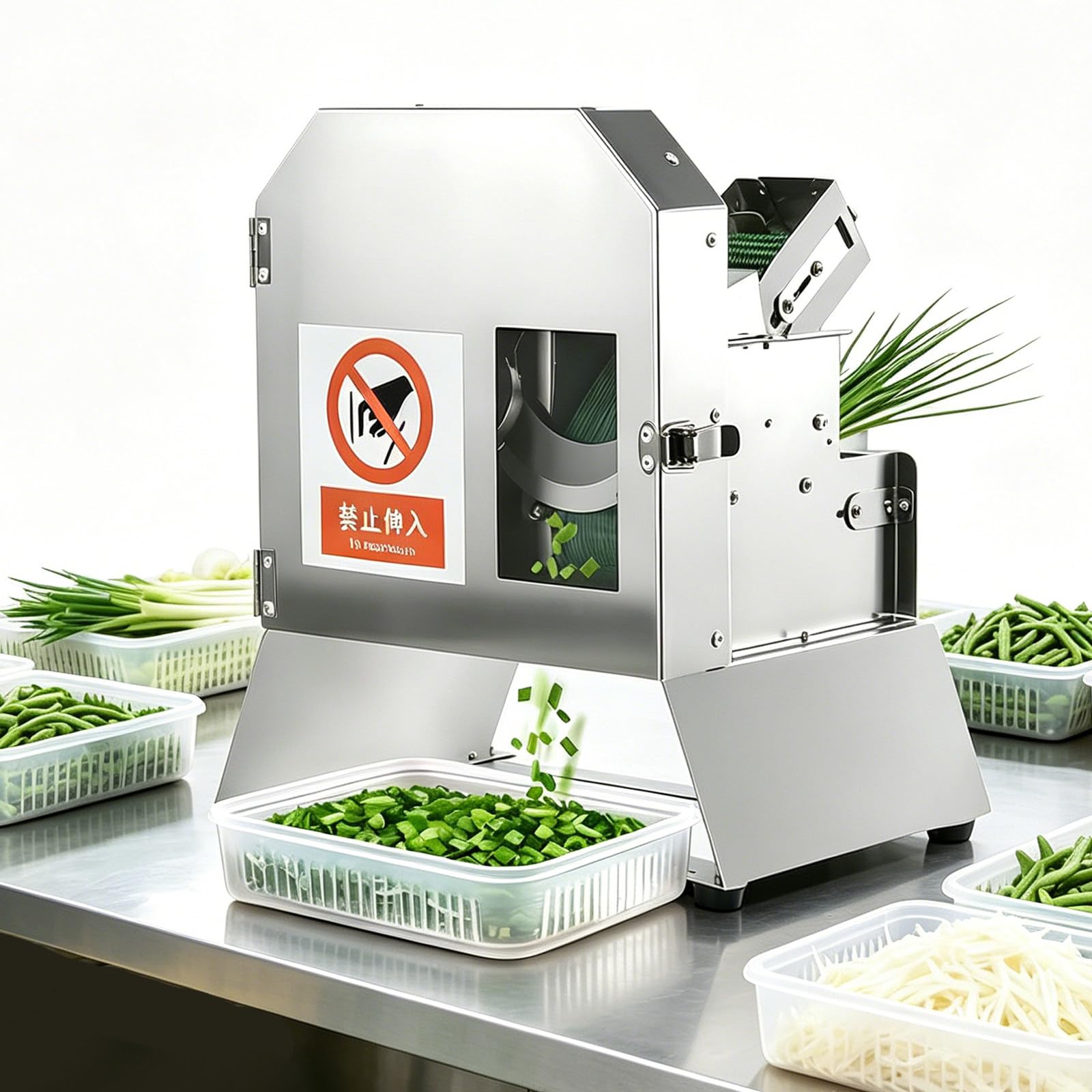 Cortadora y picadora de Verduras, Grosor Ajustable de 1,5 a 35mm, Capacidad de procesamiento 180 kg/Hora, para Cortar cebollas cebollino Patatas