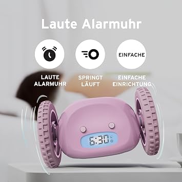 CLOCKY on Wheels Loud Alarm Clock Digital Alarm Clock Loud for Deep Sleepers
