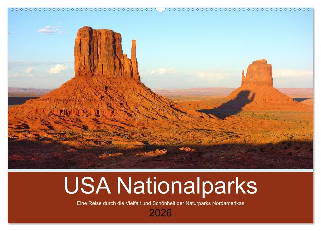 USA Nationalparks - Eine Reise durch die Vielfalt und Schönheit der Naturparks Nordamerikas (Wandkalender 2026 DIN A2 quer), CALVENDO Monatskalender: Atemberaubende Landschaften (CALVENDO Natur)