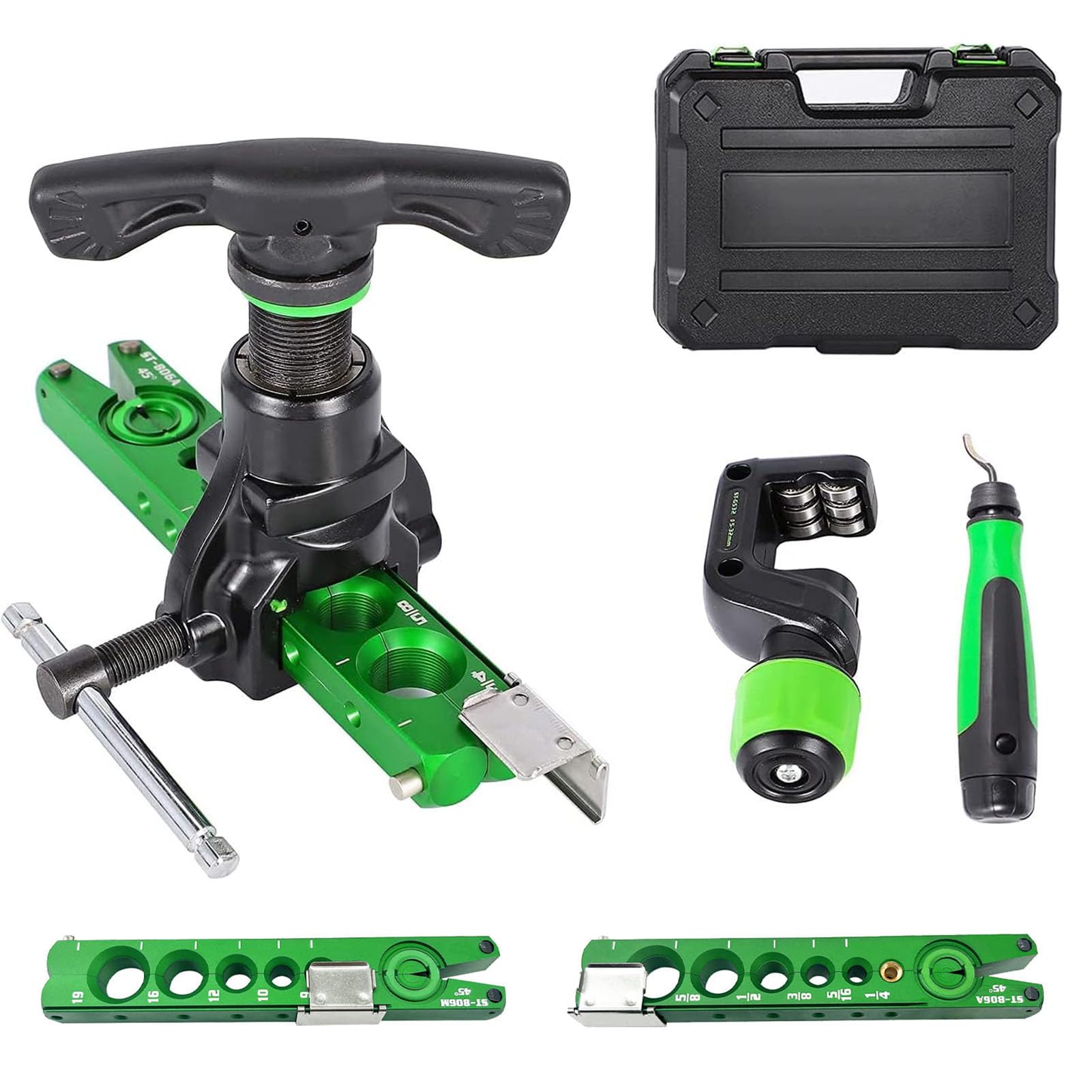 GYKOZY Pipe Flaring Tool Set, Eccentric Flaring Tool 1/4" to 3/4" with Cutting and Deburring Functions for Soft Metal Tubing