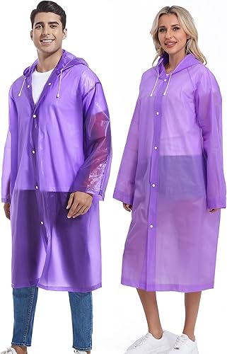 Miniatura 2 de 2 abrigos de lluvia de Borogo para adultos, chaquetas de lluvia reutilizables para hombres y mujeres