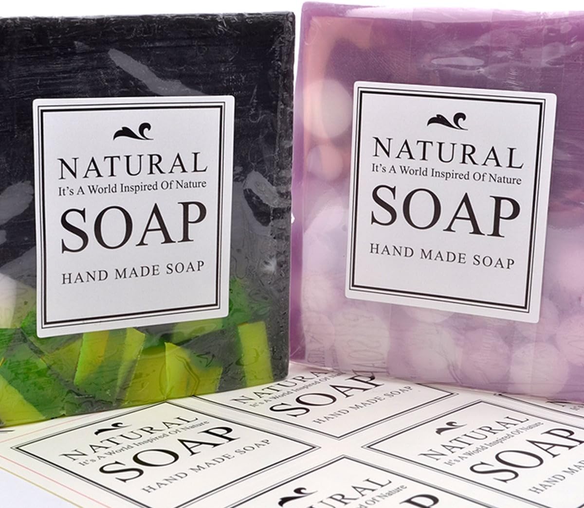 Natural Hand Made SOAP Stickers Labels Gift Wrap Paper