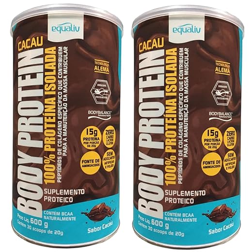 Kit 2 Body Protein Equaliv 600g Cacau