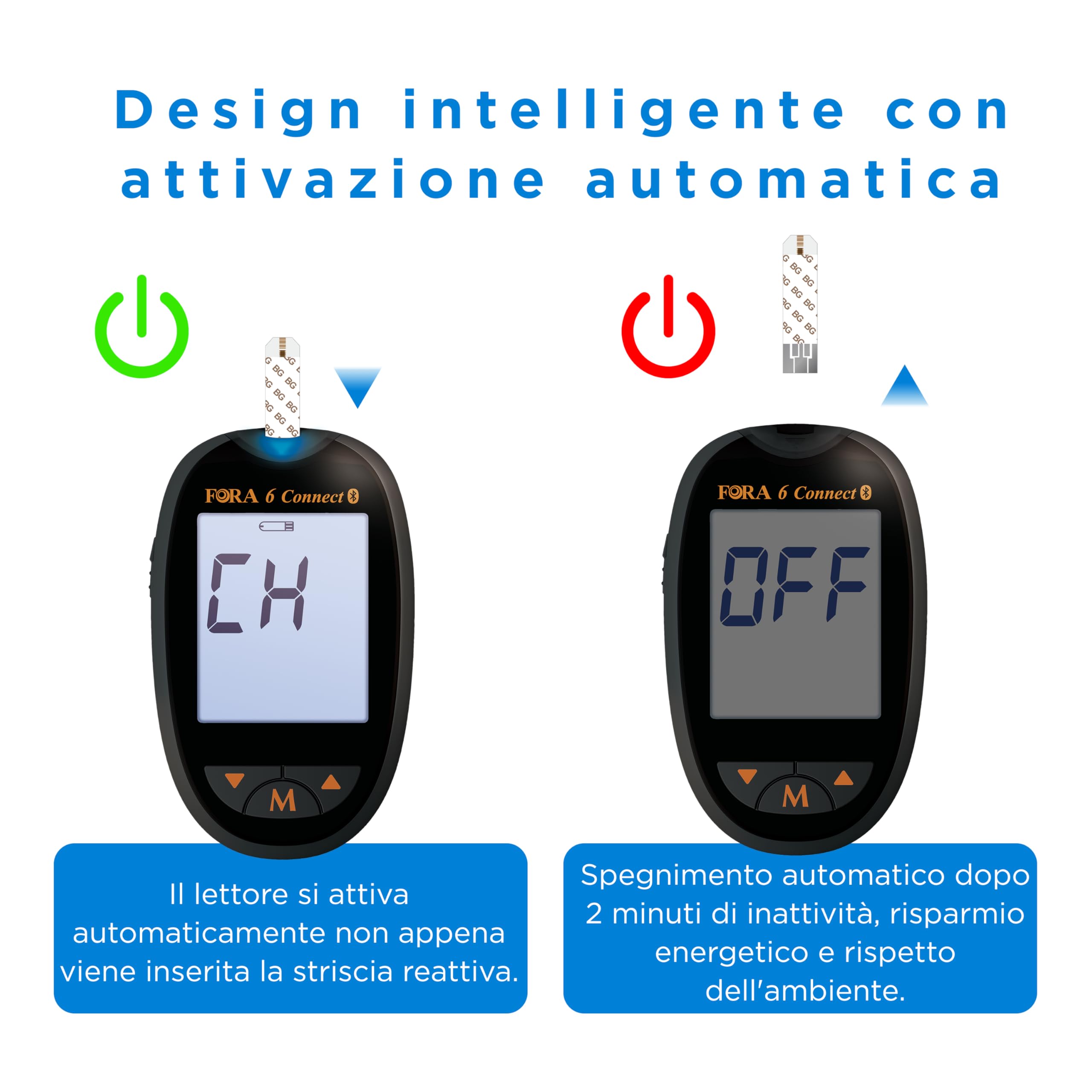 FORA6 conect + 50 strisce reattive glicemia