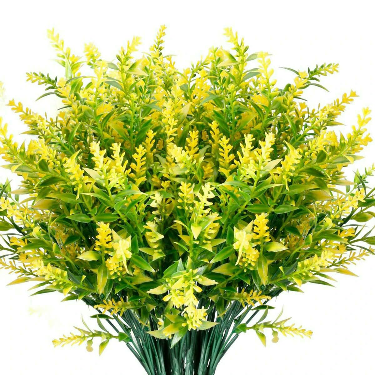AYHTUD Artificial Flowers Cheap Lavender Fake Plants Grass Wedding Home Garden Decor Photography Props Outdoor Bonsai-Yellow-3pcs