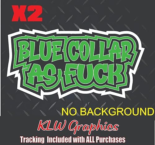 Blue Collar Lime Green Black White Full Color Decal Sticker Turbo Diesel Truck 7.3 6.6 USA JDM Fabricator Pipe