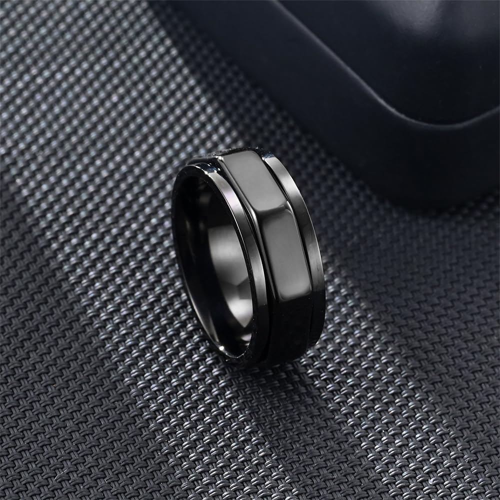 Titanium Stainless Steel Anxiety Ring for Women Men Gold/Silver/Black Fidget Spinner Ring for Anxiety Wedding Band Jewelry - Image 4