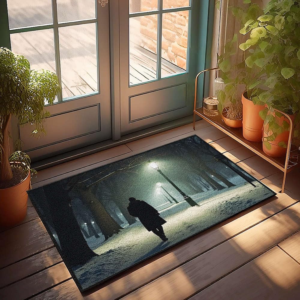 Paillasson décoratif extérieur 65cm tapis de porte intérieur porche et bar parc enneigé
