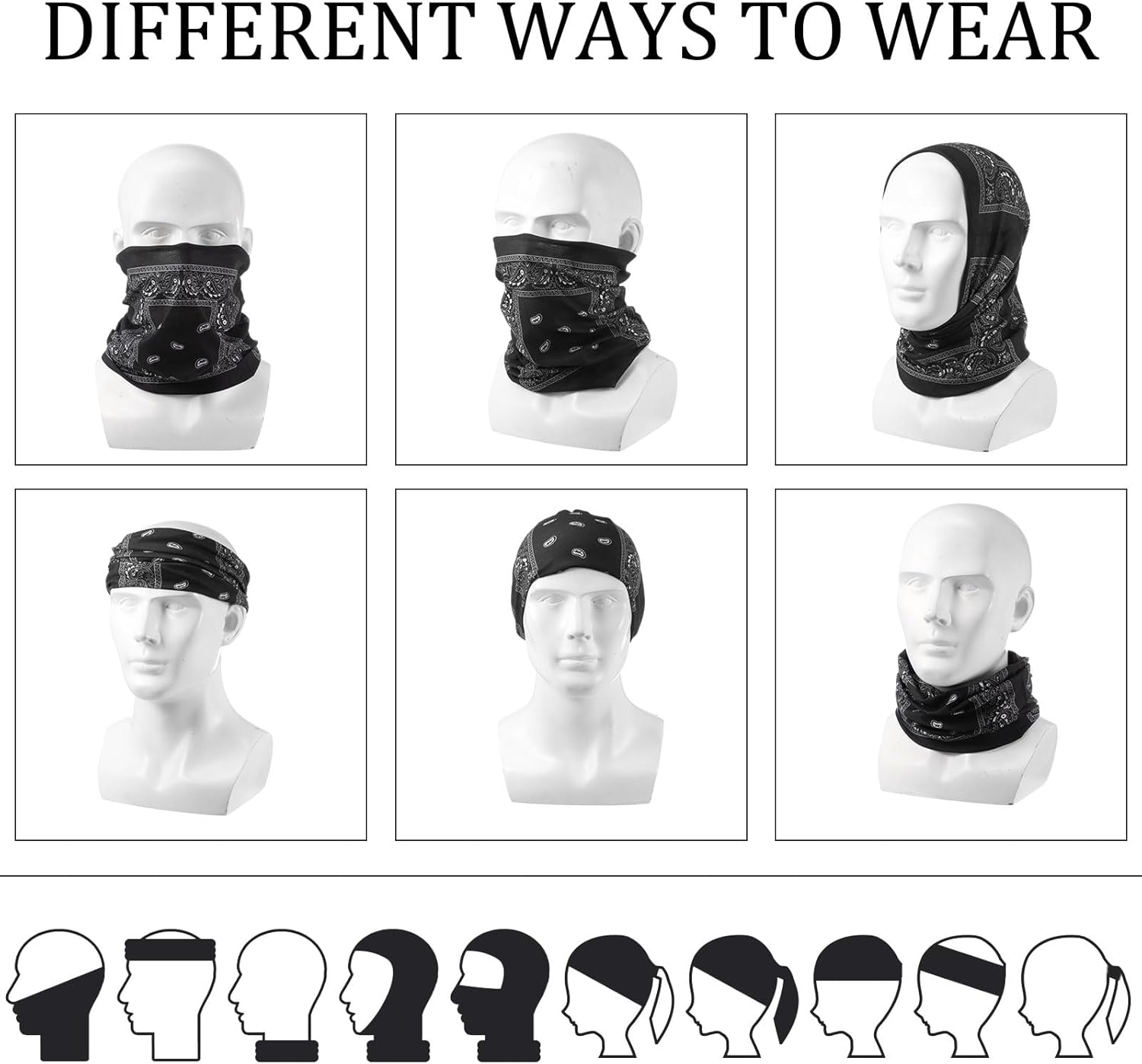 Cozypower 36 Pcs Paisley Bandanas Buffs Seamless Neck Gaiter Face Mask Headwear Balaclava for Men Women Wind UV - Image 5