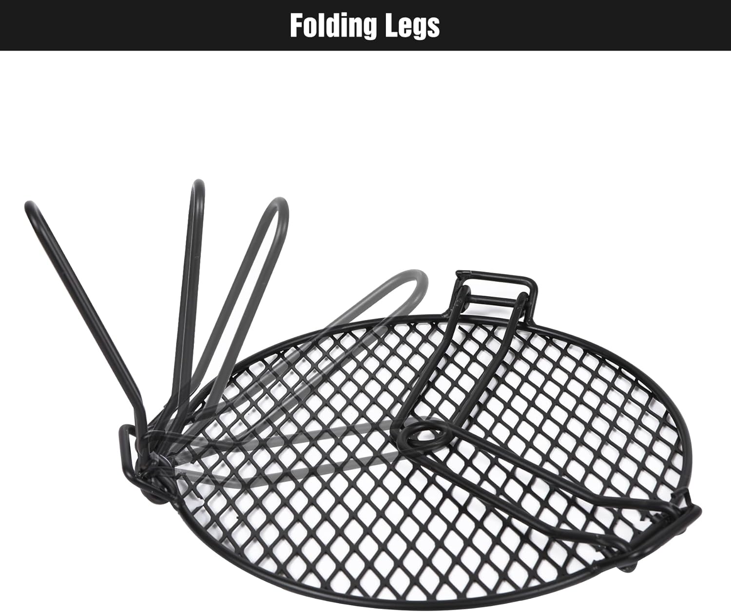 REDCAMP Folding Campfire Grill Grate Top for Solo Stove Bonfire, Portable Iron Campfire Tripod with Steel Grill for Bonfire Fire Pit, Dutch Oven, Open Fire Tripod Grill with Legs, Diameter: 18"