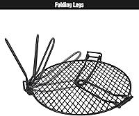 Vista 5 de REDCAMP Parrilla de fogata plegable para estufa sola, trípode de hoguera de hierro portátil con parrilla de acero para fogata, horno holandés