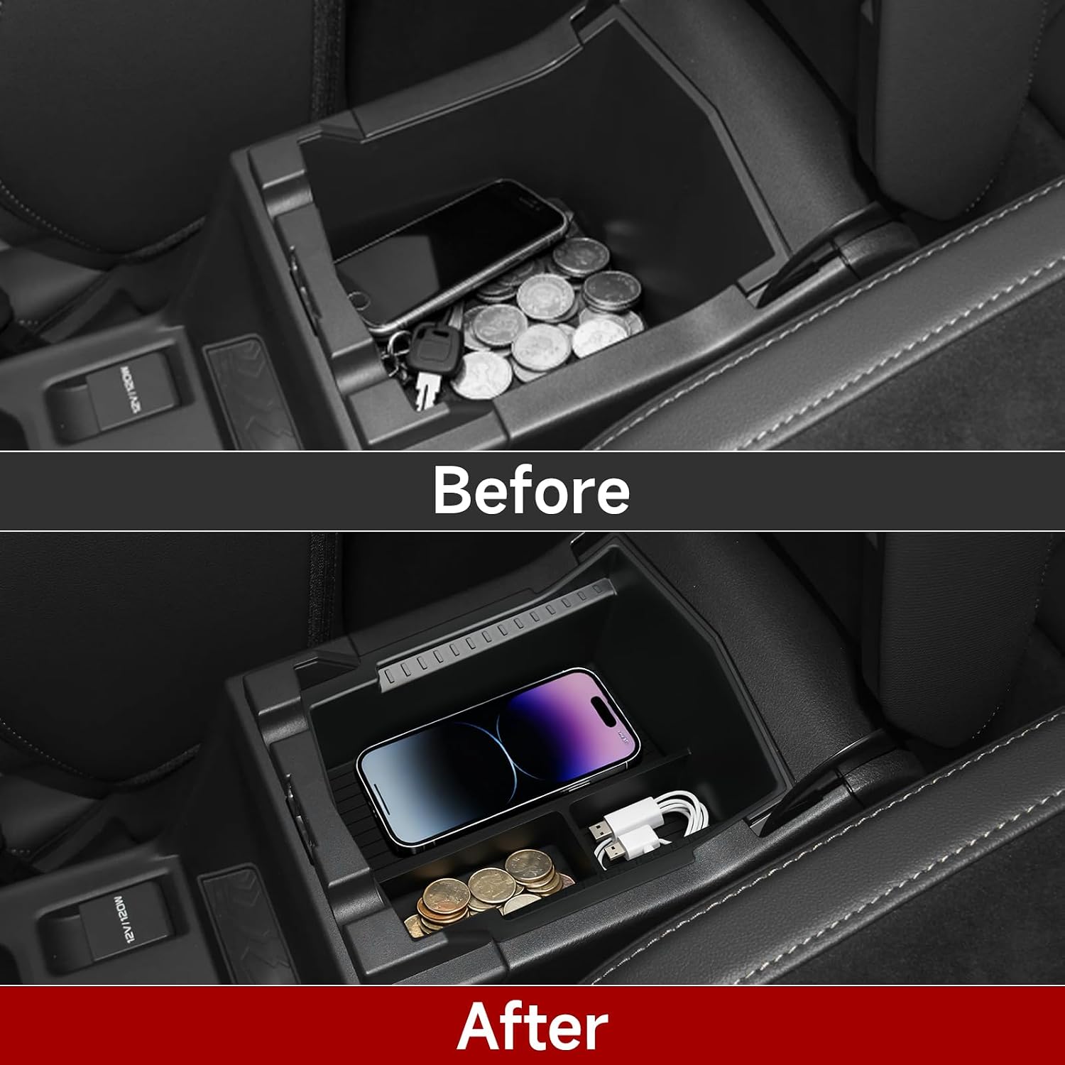 Car Silicone Armrest Storage Box for 2025 2026 Subaru Forester Premium Sport Limited Touring Interior Accessories Center Console Organizer Storage Decoration image 3