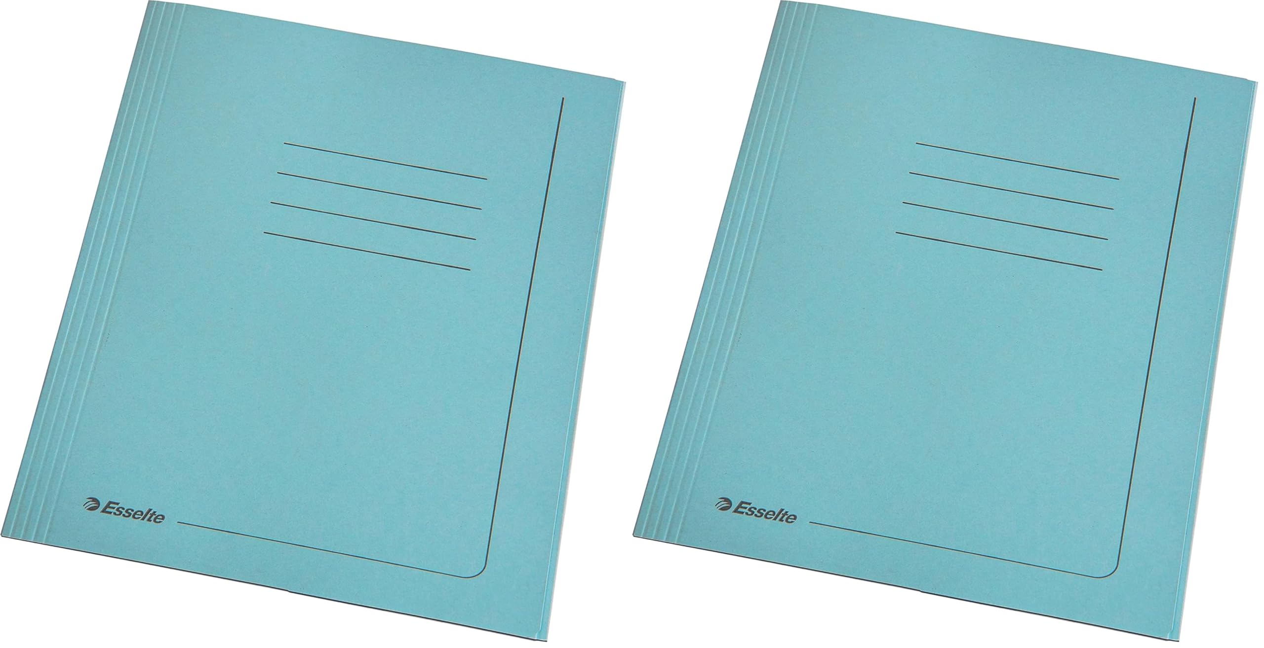 Esselte MANILLA, 25 pezzi Cartelline 3 lembi in robusto cartoncino 295 gr, Cartella f.to 25 x 35 cm protocollo A4, 100% riciclato, Raccogli documenti con dorso espandibile fino a 2 cm, Azzurro, 55135
