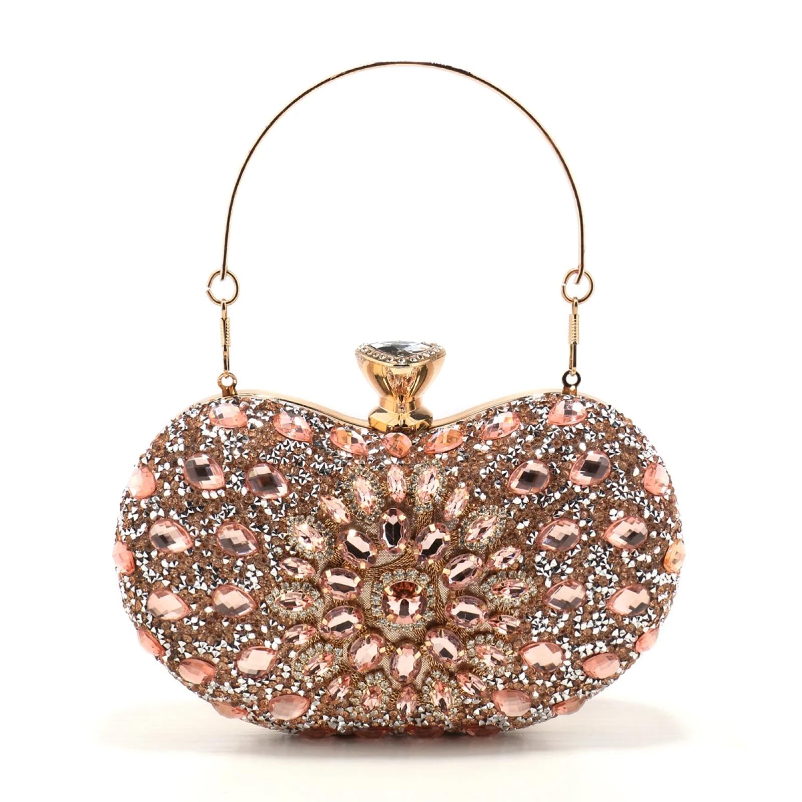 Abendtasche Damen Clutch Glitzer Abend Taschen Strass Acryl Clutch Bag Party Hochzeit Abschluss Ball Event Handtaschen Blumen