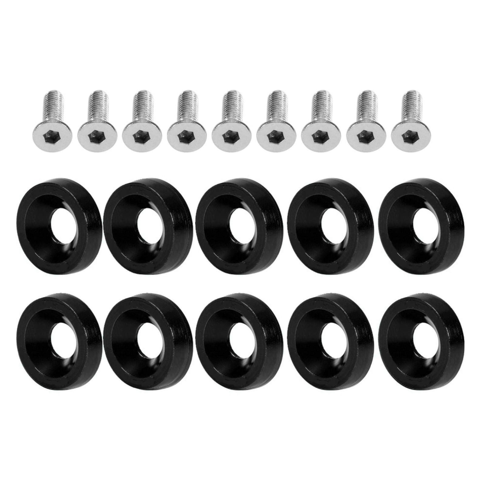 10er Set Kennzeichenrahmen-Schrauben In Titan Schwarz – M6 Dichtungsbolzen Für Auto-Tuning