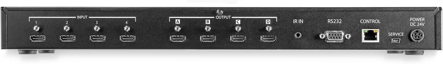 StarTech.com 4x4 HDMI Matrix Switch with Audio and Ethernet Control - 4K 60Hz Video - Rack Mount HDMI 2.0 Splitter with Remote, TAA (VS424HD4K60)