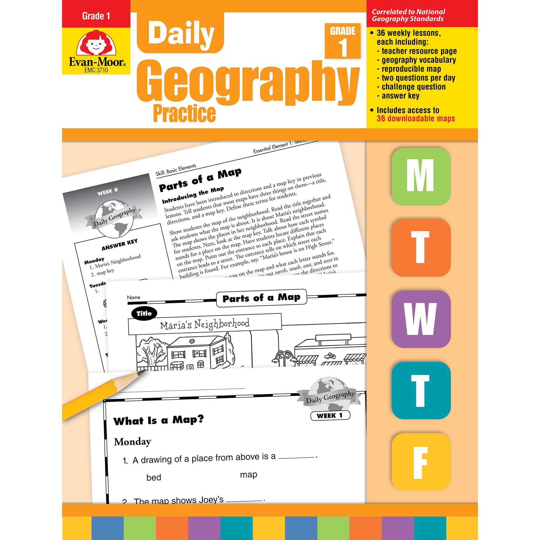 Evan-Moor EMC3710-A1 Daily Geography Practice Book, Grade 1
