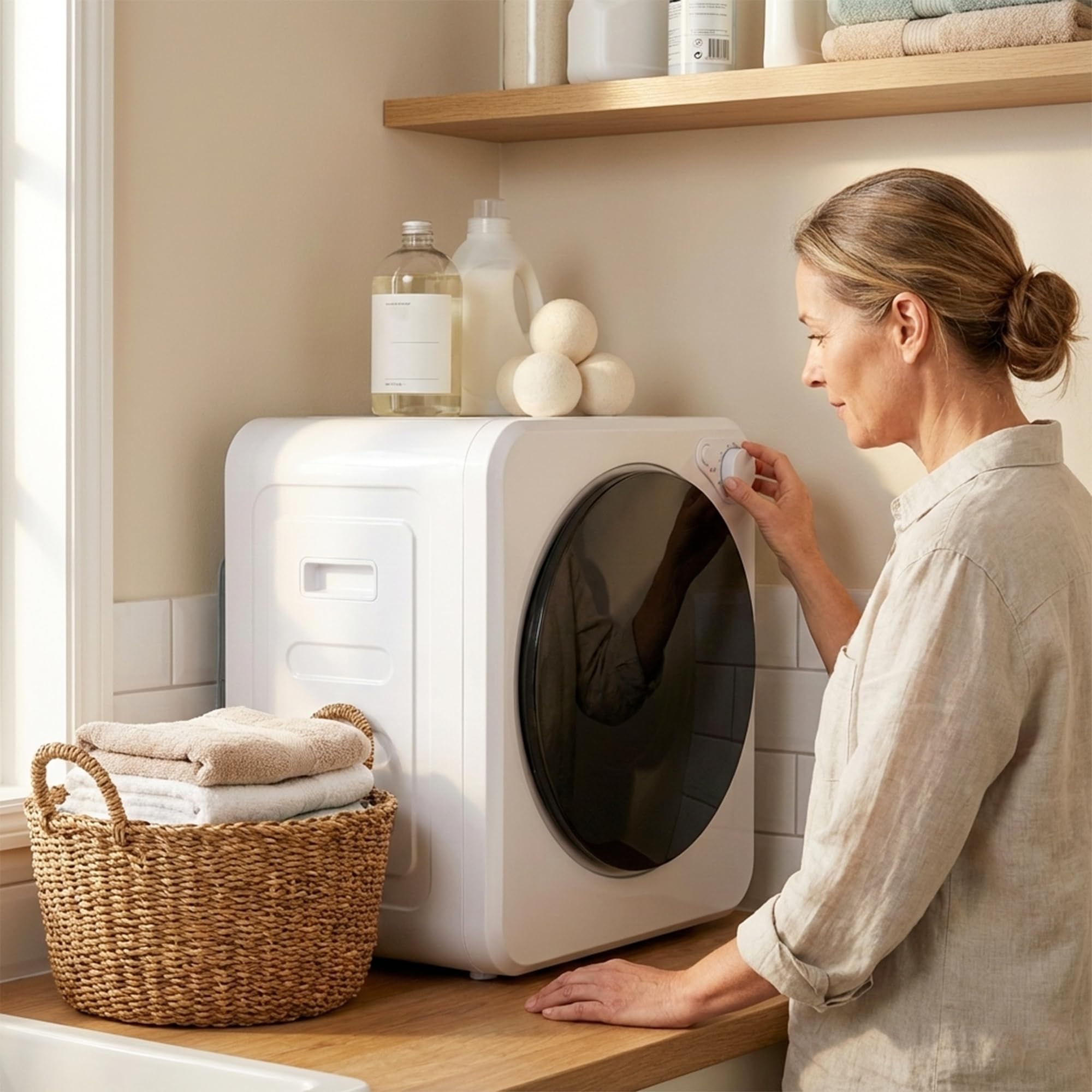 HOMCOM Sèche-linge à évacuation portable 2,5 Kg électrique compact 400/800 W, 5 modes, tambour acier inoxydable, charge frontale, blanc