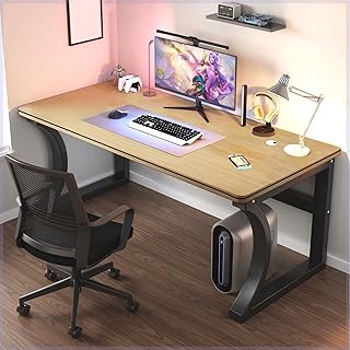 デスク C字脚 ゲーミングデスク 机 pcデスク パソコンデスク 勉強机 ミシン台 北欧 desk 桌子 オフィスデスク 机 おしゃれ 書斎 在宅勤務 子供 学生に最適 組立簡単(木目調,80cm)