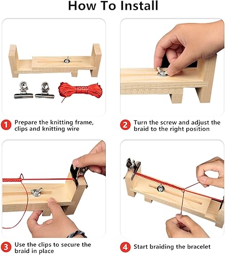 Miniatura 5 de Xximuim Pulsera de cuerda de paracaídas para hacer pulseras de madera en forma de U, pulsera transparente con 2 abrazaderas, pulsera para tejer a