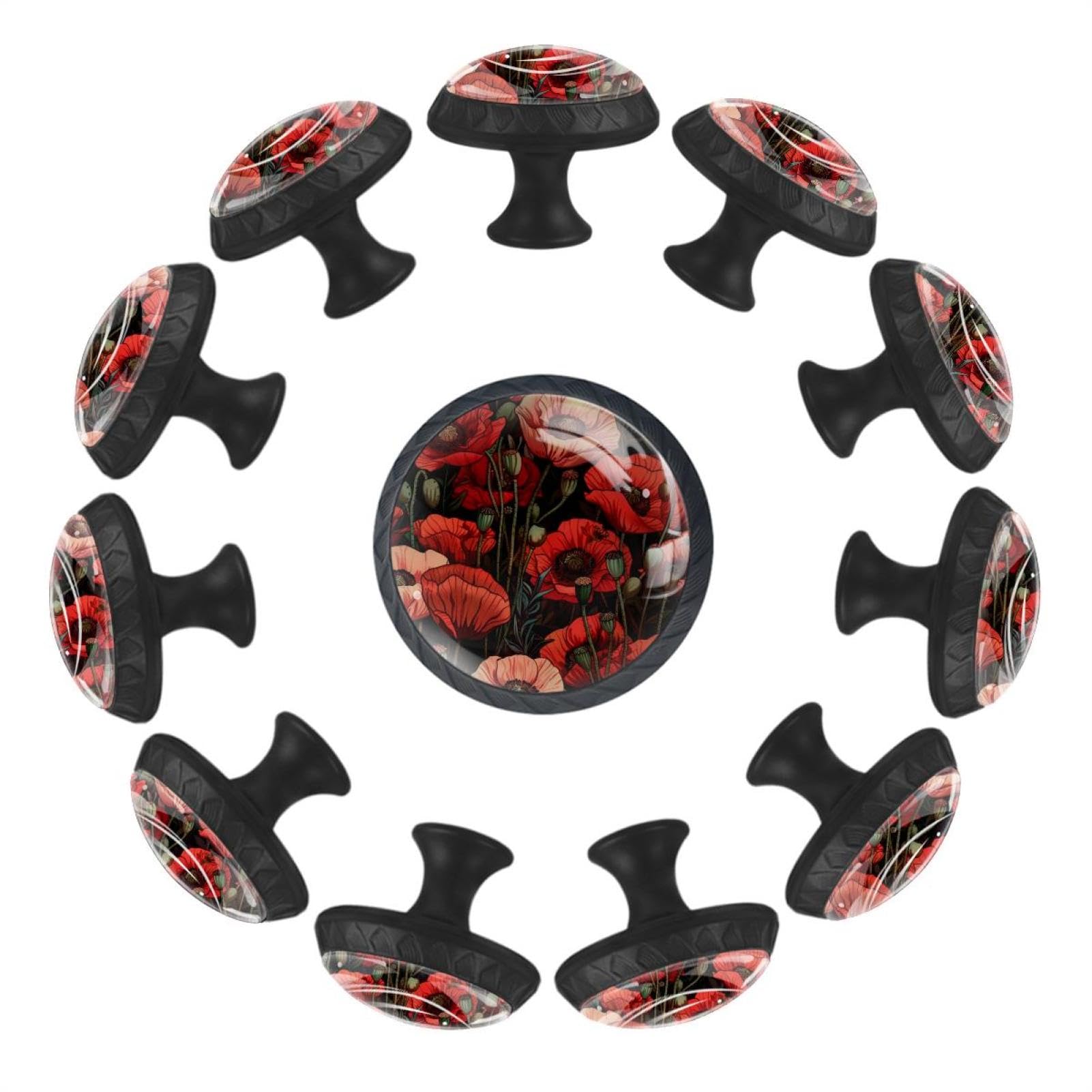 Boutons d'armoire rouges 3,5 cm poignées rondes ergonomiques pour tiroir
