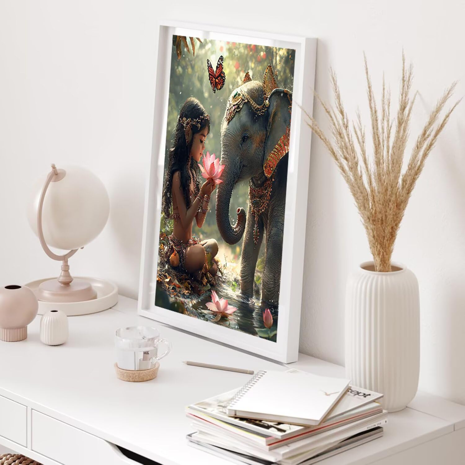Hyupuanj Dziewczyna słoń Diament Malarstwo Dorosły 60x80cm u-146