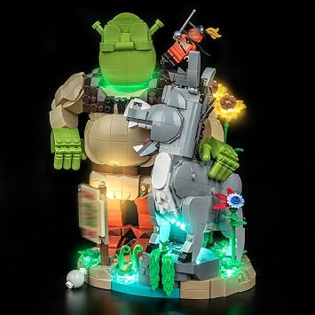 Light Kit Compatible with Lego 72423 Shrek, Donkey & Puss in Boots No Model, Decoration Lighting Set Compatible with Lego Shrek, Donkey & Puss in Boots Blocks Model