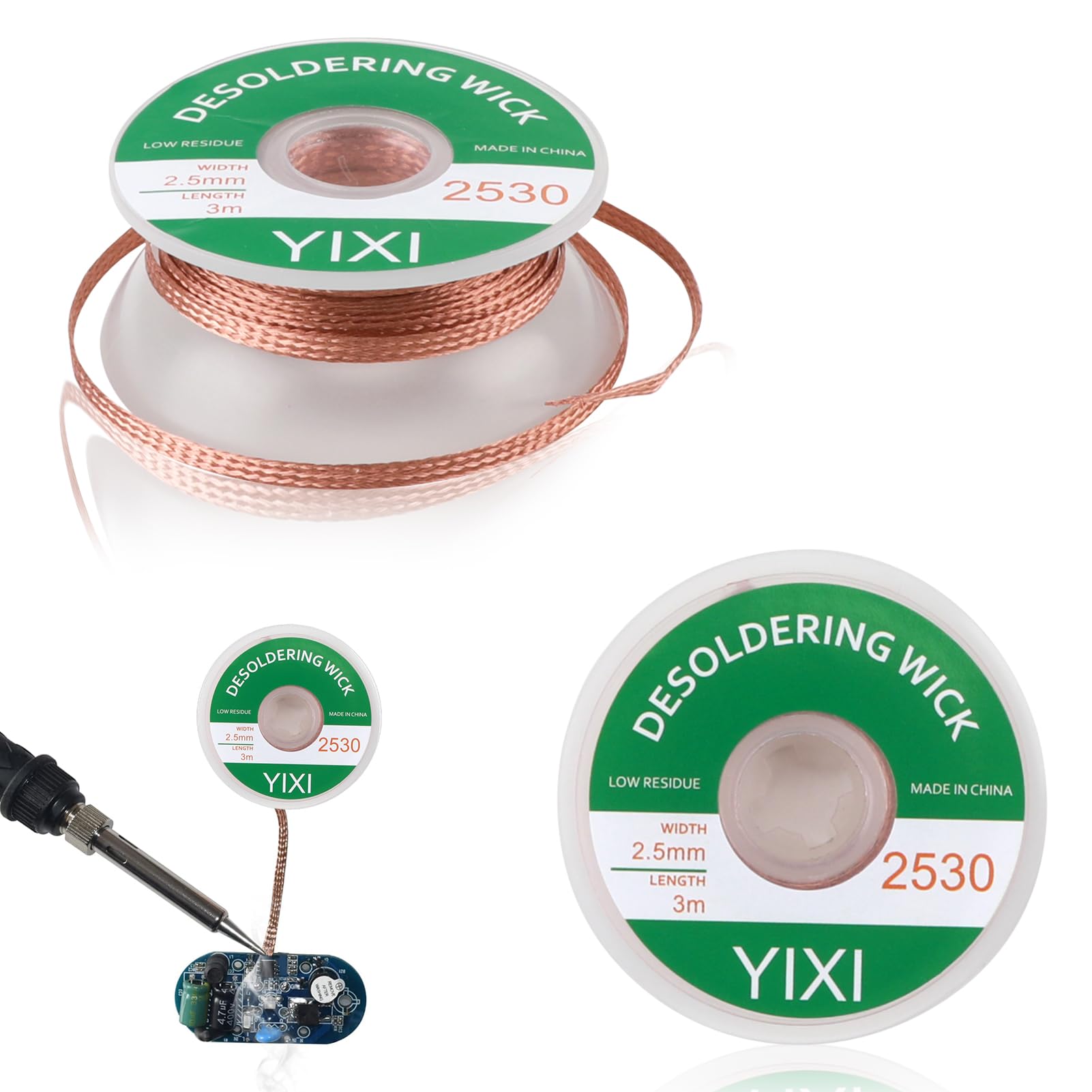 Tresse à Dessouder 3,5mm X 1,5m - Mèche à Soudure Pour Réparation Électronique - Composants PC, Téléphone, Carte Mère