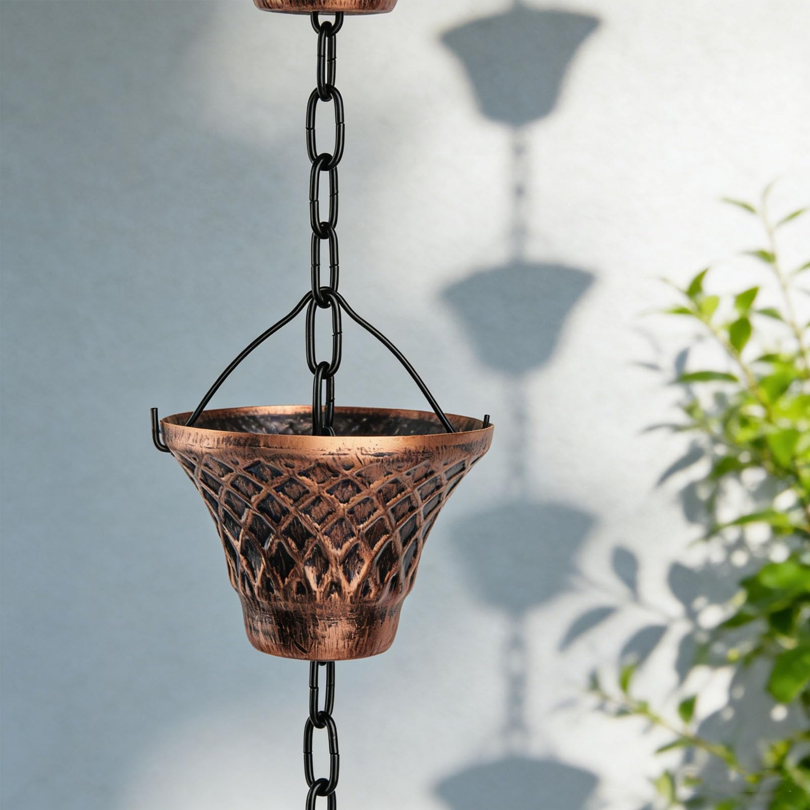 Chaîne de pluie durable en maille de cuivre avec adaptateur de
