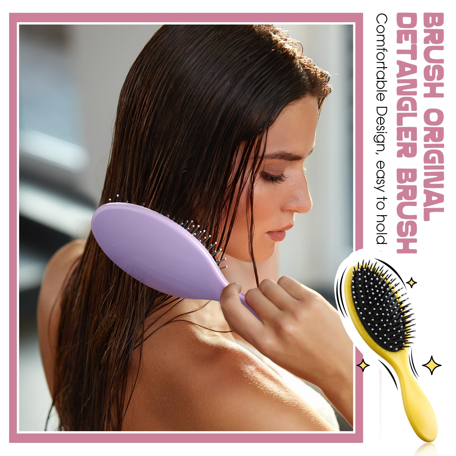Eaasty 18 Pcs Detangler Hair Brush Travel Wet Detangling Brush Dry Detangling Hairbrush with Soft Bristles Glide Through Tangles with Ease Graduation Nurse Bridesmaid Gift Bulk for Friends