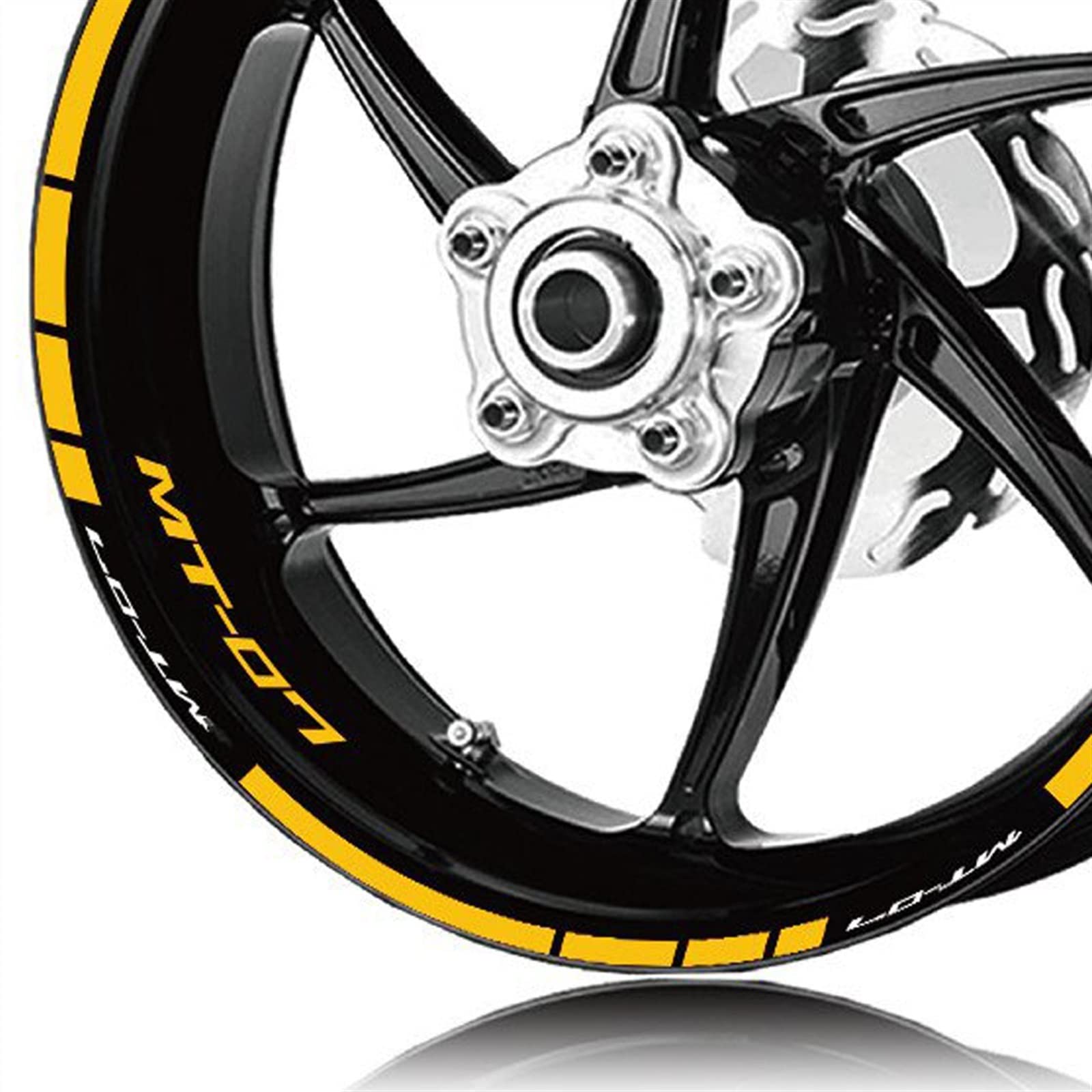 Autocollants Réfléchissants Pour Jantes De Moto YAMAHA MT07 – Kit Complet 4 Faces – Décorations PVC Personnalisables