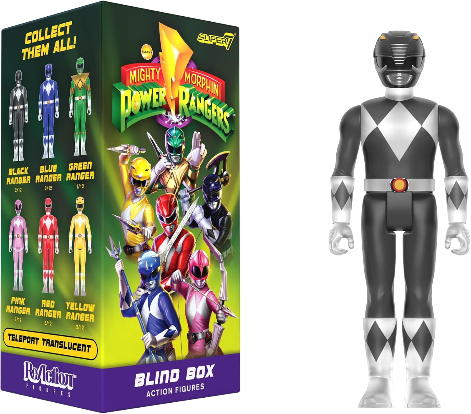 Super7 Mighty Morphin Power Rangers Blind Box Flat - (12 Pack) 3.75" Mighty Morphin Power Rangers Action Figures - Classic TV Show Collectibles and Retro Toys - Image 5