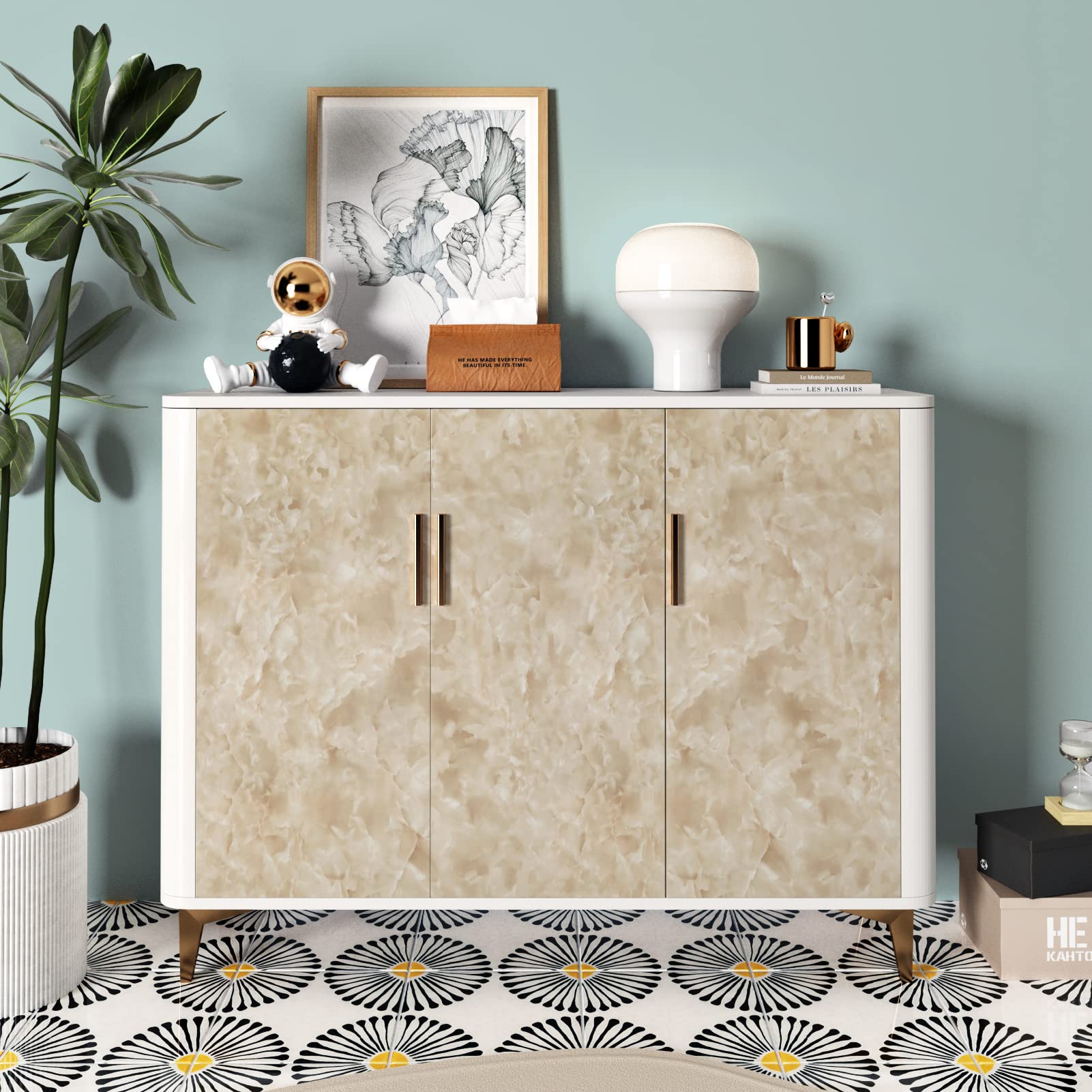 LIKILIKI - Carta da parati in marmo bianco con carta da parati resistente all'olio, facile da pulire, moderna, in vinile, per camera da letto, bagno, camera dei bambini, 40 x 1198 cm