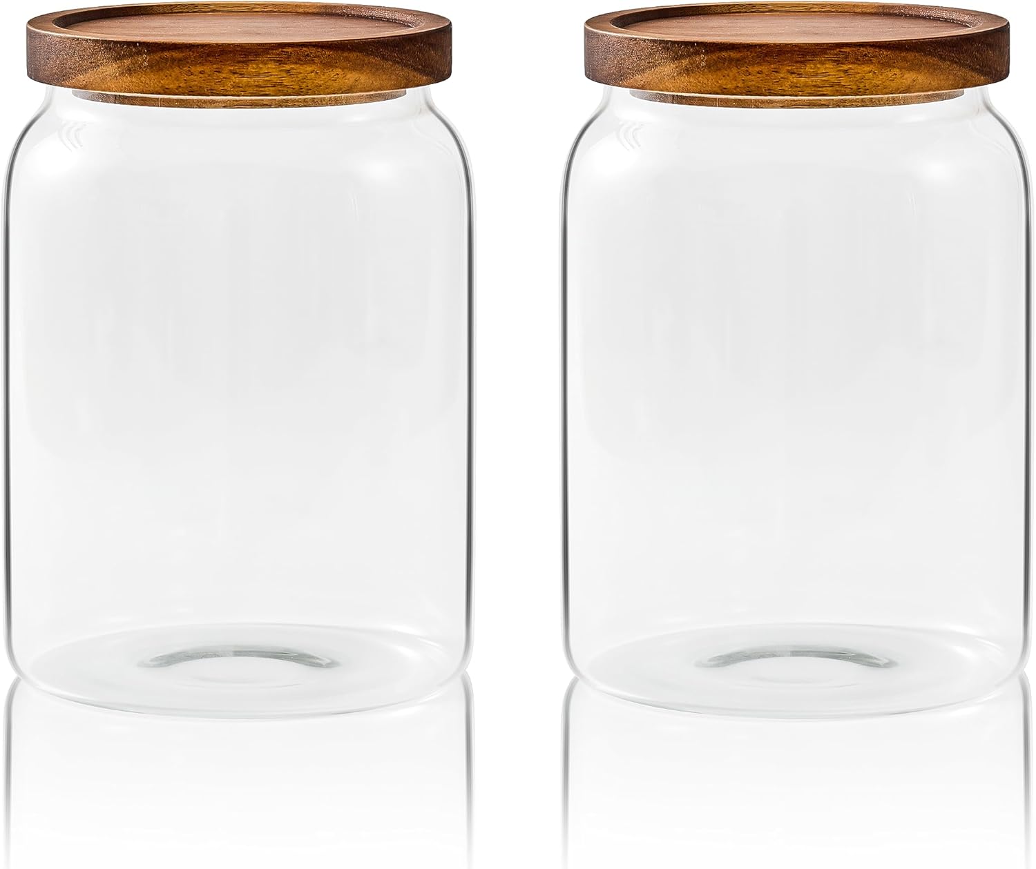 Sweejar Glass Jars for Laundry Room Organization, 90 ounce Laundry Pods Container, Glass Food Storage Jars with Airtight Lid, 2 Pack, Press Lid