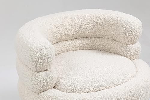 Miniatura 8 de ZOBIDO Sillas de pelo de cordero modernas, cómodas sillas tapizadas para dormitorio, sillón, sillas de comedor con patas de metal dorado, silla de