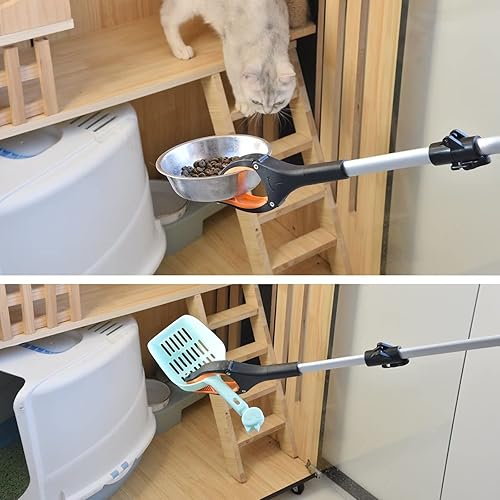 Miniatura 9 de Herramienta de agarre extra larga de 43 pulgadas, agarradores plegables para personas mayores, herramienta de alcance con mandíbula giratoria +