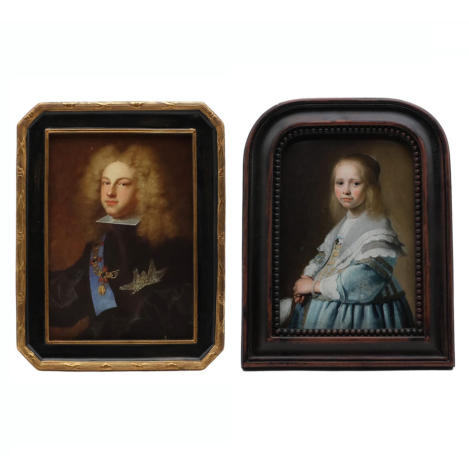 YULINK5x7 Vintage Black and Gold Picture Frame & 5x7 Rustic Brown Picture Frame, Bundle